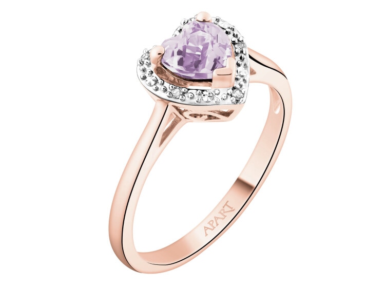 14 K Rhodium-Plated Yellow Gold Necklace with Diamonds - fineness 9 K