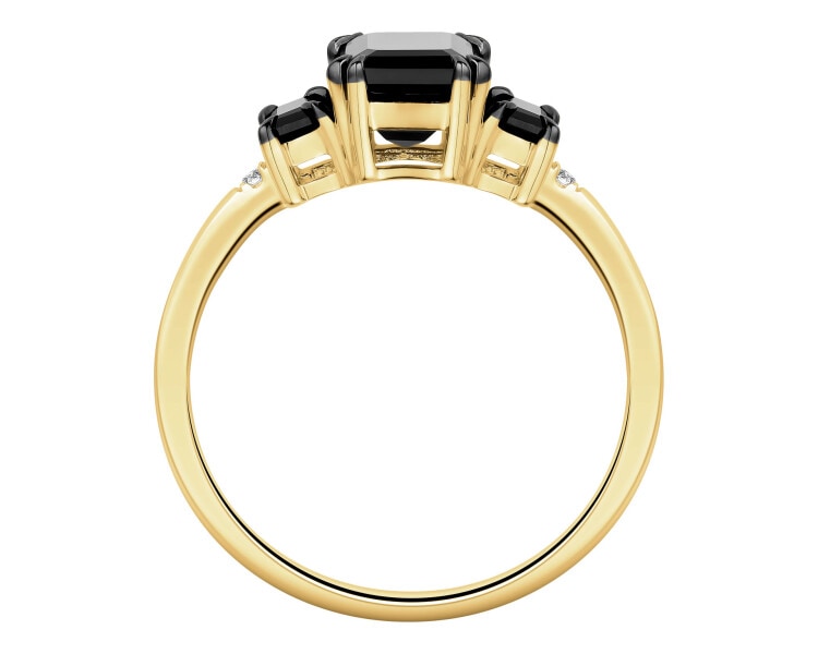 14 K Rhodium-Plated Yellow Gold Necklace with Diamonds - fineness 14 K