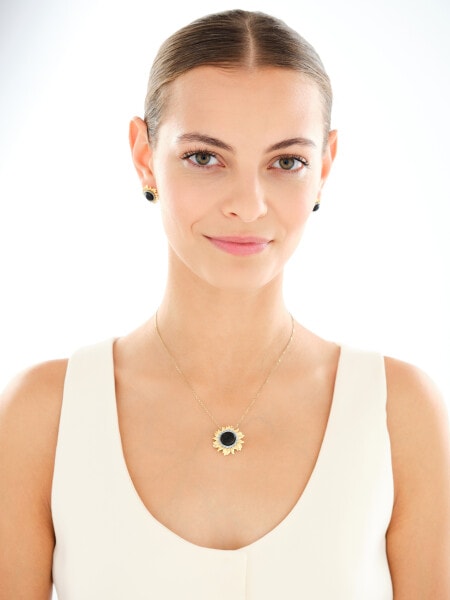 Zawieszka srebrna z bursztynem - słonecznik