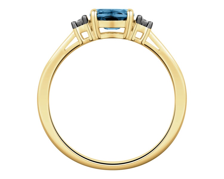 14 K Rhodium-Plated Yellow Gold Necklace with Diamonds - fineness 375