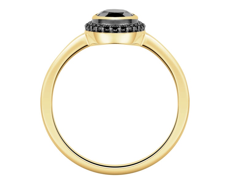 14 K Rhodium-Plated Yellow Gold Necklace with Diamonds - fineness 14 K