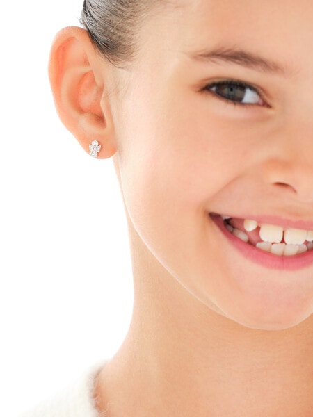 Stříbrné náušnice se zirkony - andílci