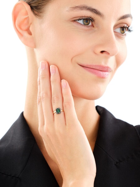 14 K Rhodium-Plated Yellow Gold Necklace with Diamonds - fineness 14 K