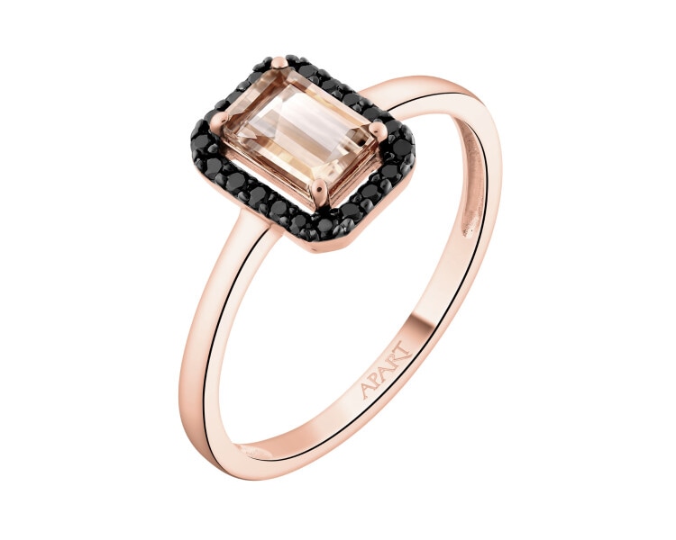 14 K Rhodium-Plated Yellow Gold Necklace with Diamonds - fineness 14 K