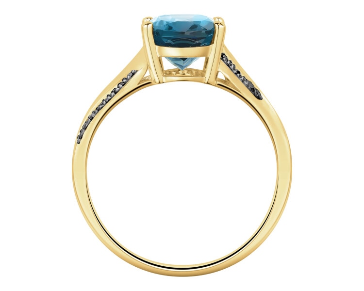 14 K Rhodium-Plated Yellow Gold Necklace with Diamonds - fineness 14 K