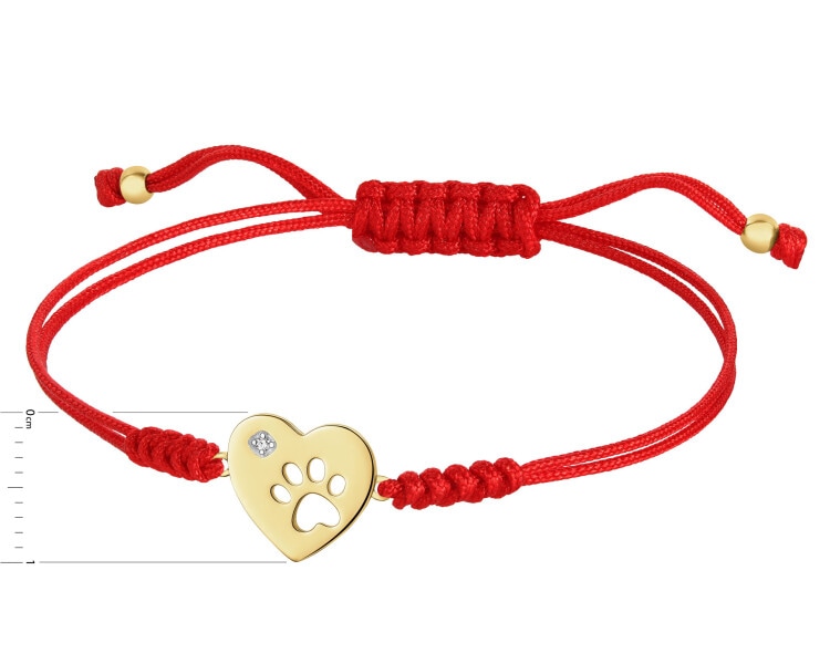 14 K Rhodium-Plated Yellow Gold Necklace with Diamonds - 0,003 ct - fineness 9 K