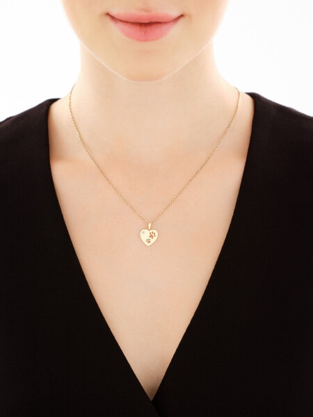 14 K Rhodium-Plated Yellow Gold Necklace with Diamonds - 0,003 ct - fineness 14 K