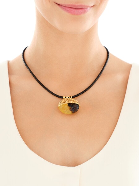 Naszyjnik srebrny z bursztynem