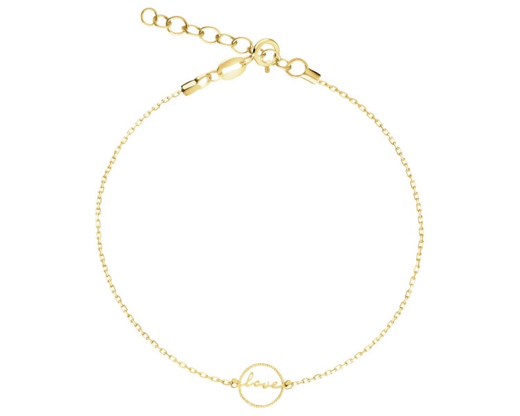 Złota bransoletka - love
