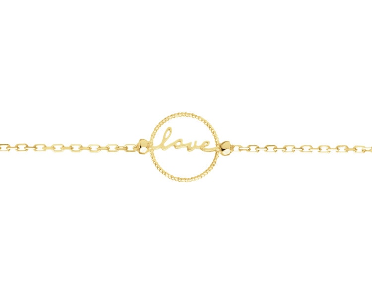 Złota bransoletka - love