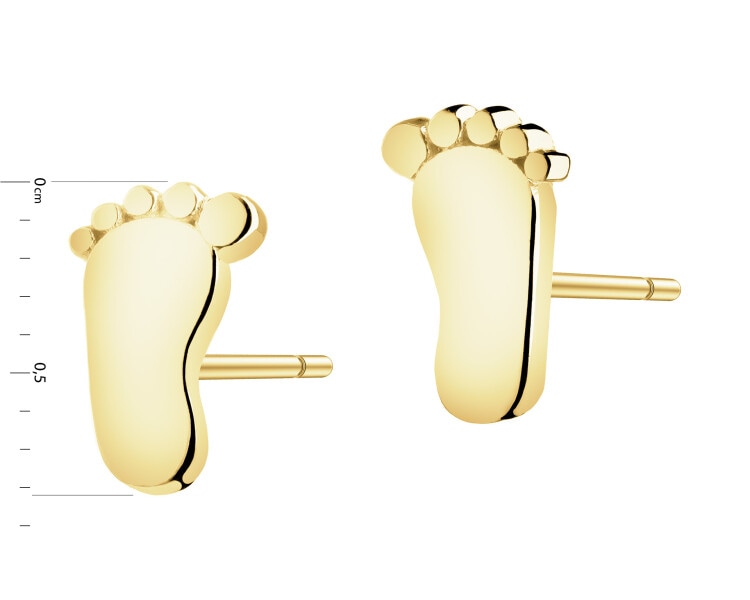 Złote kolczyki - stópki
