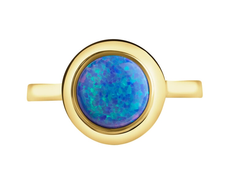 Złoty pierścionek z opalitem