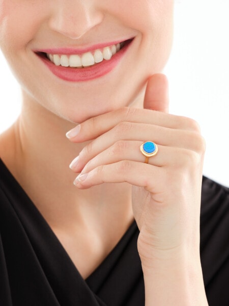 Złoty pierścionek z opalitem