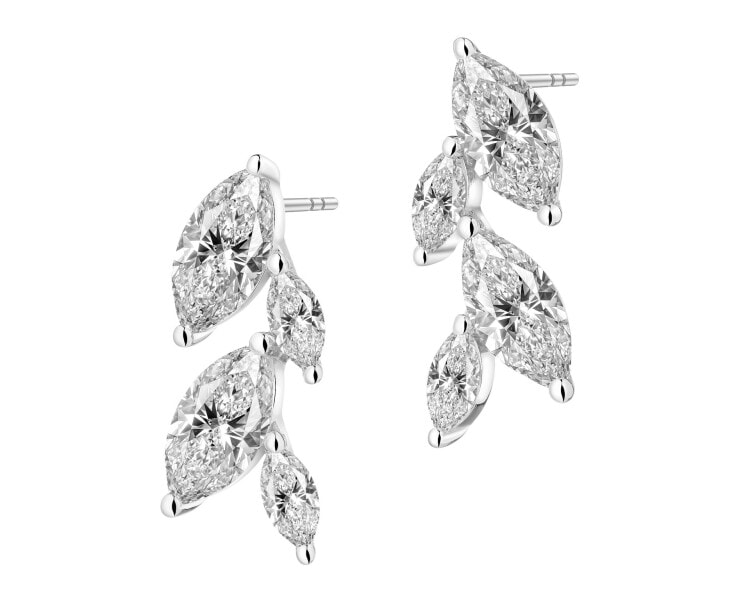 Rhodium Plated Silver Dangling Earring with Pearl