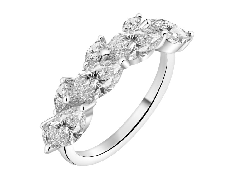 Rhodium Plated Silver Ring with Cubic Zirconia