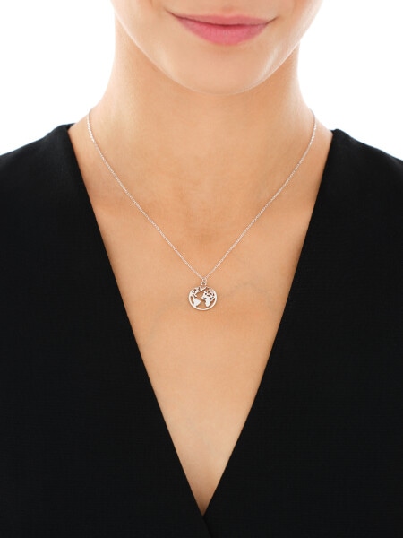 Naszyjnik srebrny - kula ziemska