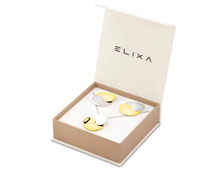 Kolczyki i naszyjnik ze stali szlachetnej - komplet