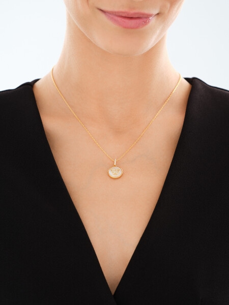 Kolczyki i naszyjnik z mosiądzu pozłacane z cyrkoniami i masą perłową - komplet - motyle