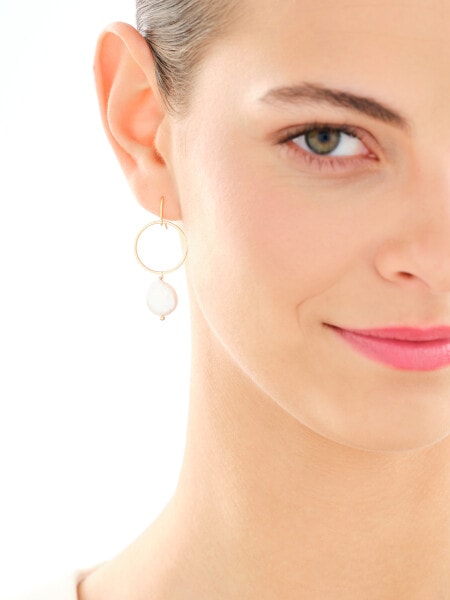 14 K Yellow Gold Earrings with Cubic Zirconia