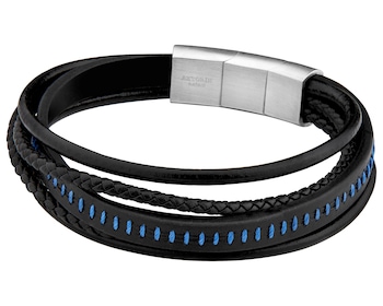 Náramek z ušlechtilé oceli a kůže