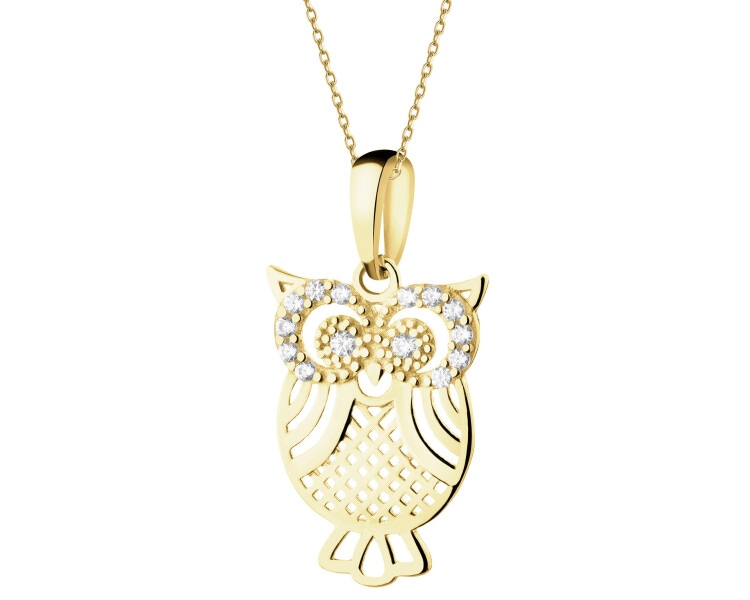 14 K Yellow Gold Earrings with Cubic Zirconia