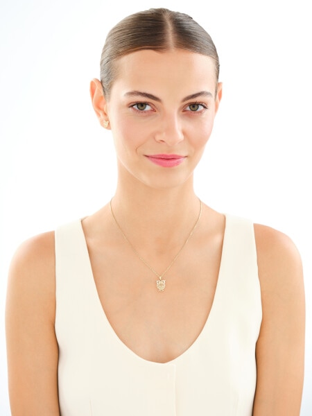 14 K Yellow Gold Earrings with Cubic Zirconia