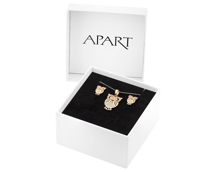 14 K Yellow Gold Earrings with Cubic Zirconia
