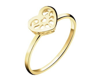 Złoty pierścionek - serce