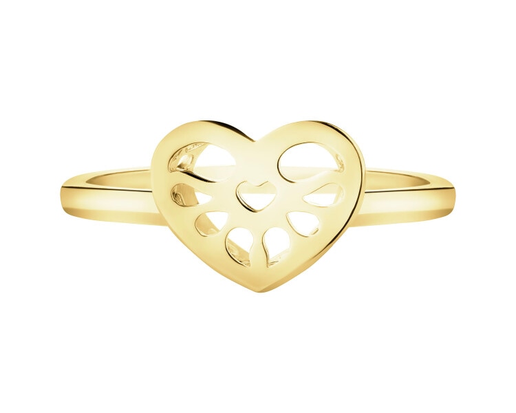 Złoty pierścionek - serce