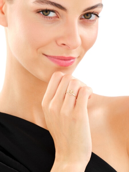 14 K Yellow Gold Navel Piercing with Cubic Zirconia