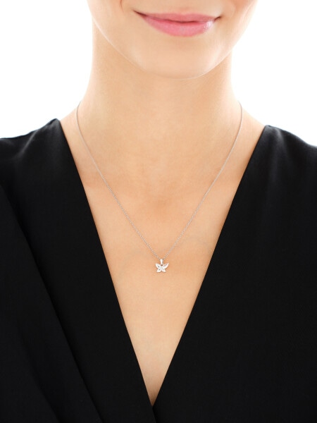 Stříbrný přívěsek se zirkony - motýl