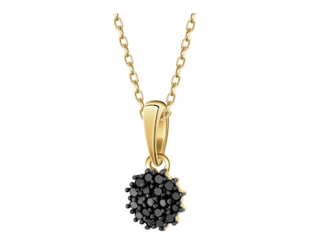 Zlatý přívěsek s černými diamanty - 0,05 ct - ryzost 585