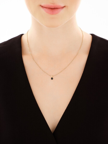 Zlatý přívěsek s černými diamanty - 0,05 ct - ryzost 585