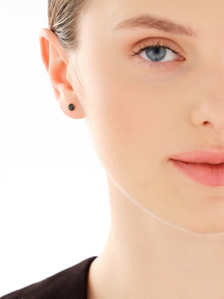 Zlaté náušnice s černými diamanty - 0,10 ct - ryzost 585