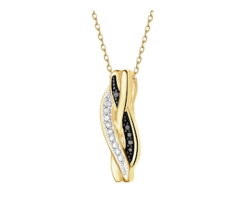 Zawieszka z żółtego złota z diamentami - 0,04 ct - próba 585