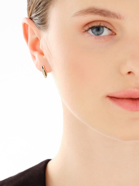 Kolczyki z żółtego złota z diamentami - 0,06 ct - próba 585