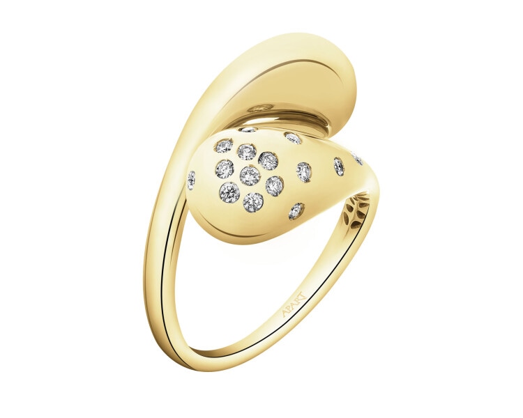 Zlatý prsten s brilianty - 0,17 ct - ryzost 585