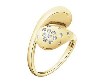 Zlatý prsten s brilianty - 0,17 ct - ryzost 585