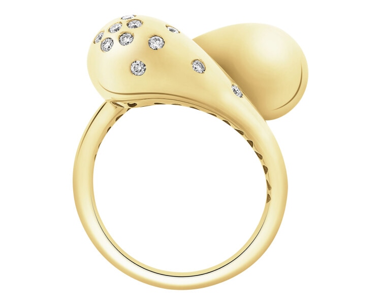 Zlatý prsten s brilianty - 0,17 ct - ryzost 585