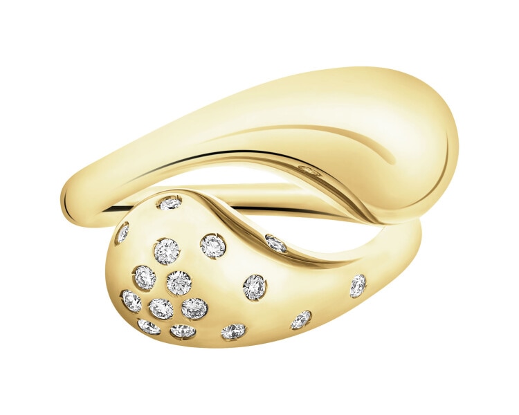 Zlatý prsten s brilianty - 0,17 ct - ryzost 585