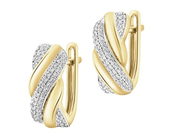 Kolczyki z żółtego złota z brylantami - 0,38 ct - próba 585