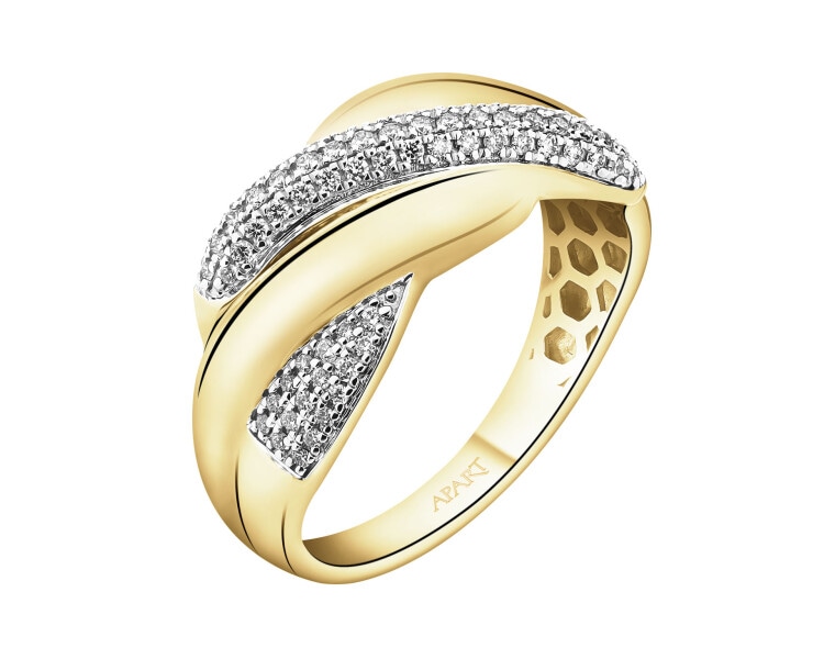 Zlatý prsten s brilianty - 0,26 ct - ryzost 585