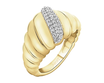 Zlatý prsten s diamanty - 0,16 ct - ryzost 585