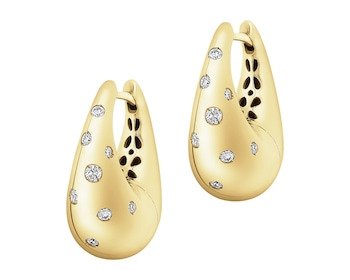 Zlaté náušnice s brilianty - 0,19 ct - ryzost 585