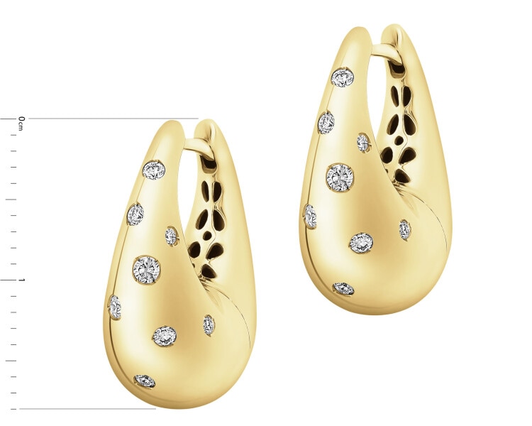 Zlaté náušnice s brilianty - 0,19 ct - ryzost 585