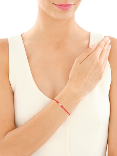 Bransoletka z elementami żółtego złota z diamentami - koło - 0,02 ct - próba 375