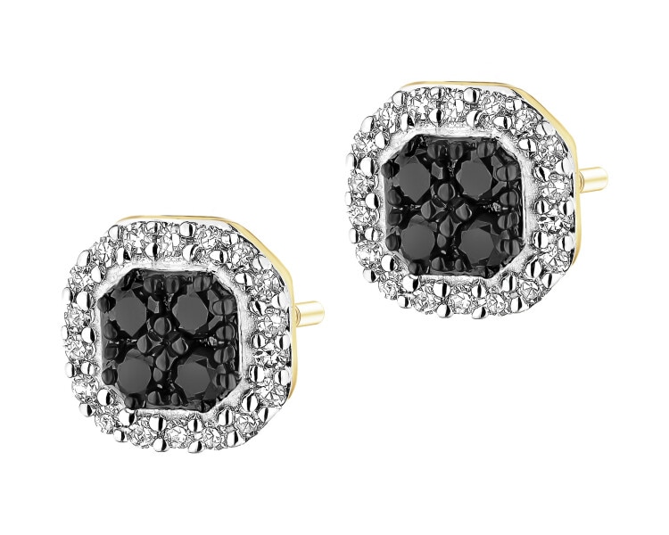 Zlaté náušnice s diamanty - 0,24 ct - ryzost 585