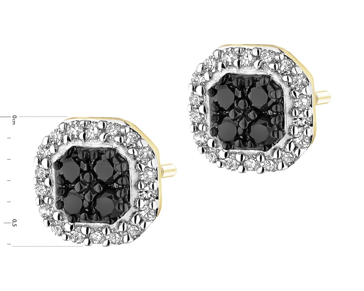 Zlaté náušnice s diamanty - 0,24 ct - ryzost 585