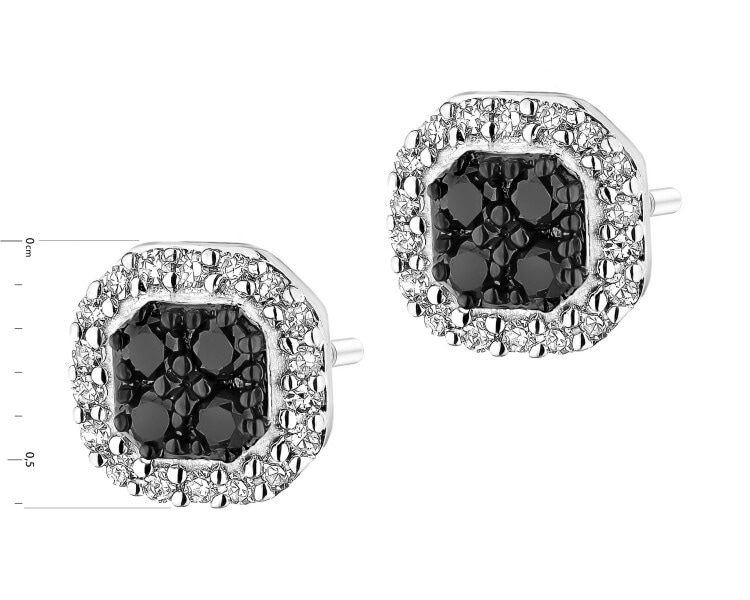 Náušnice z bílého zlata s diamanty - 0,24 ct - ryzost 585