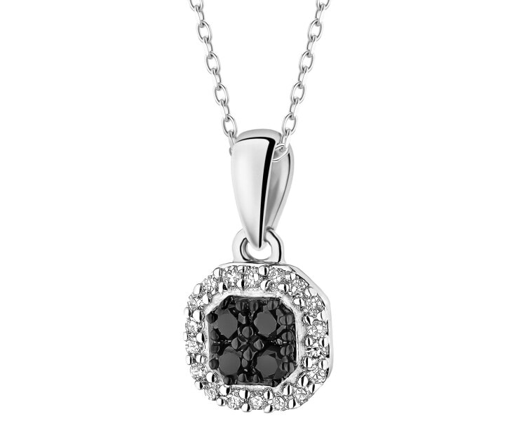 Přívěsek z bíleho zlata s diamanty - 0,11 ct - ryzost 585